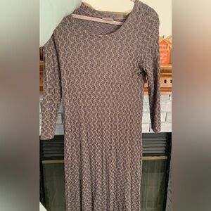 Chic Long Sleeve Patterned Dress